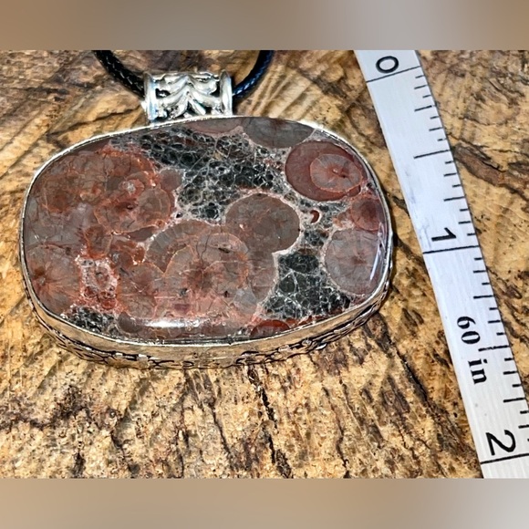 Peanut Obsidian Perlite Pendant 1 1/2”x 1 1/2” - Picture 9 of 17